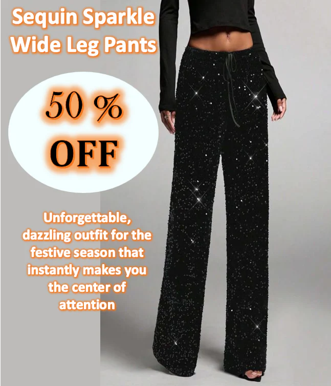 The AuraShimmer Sequin Trousers - Dazzling Sparkle, High-Waist Slimming Fit + 50% OFF