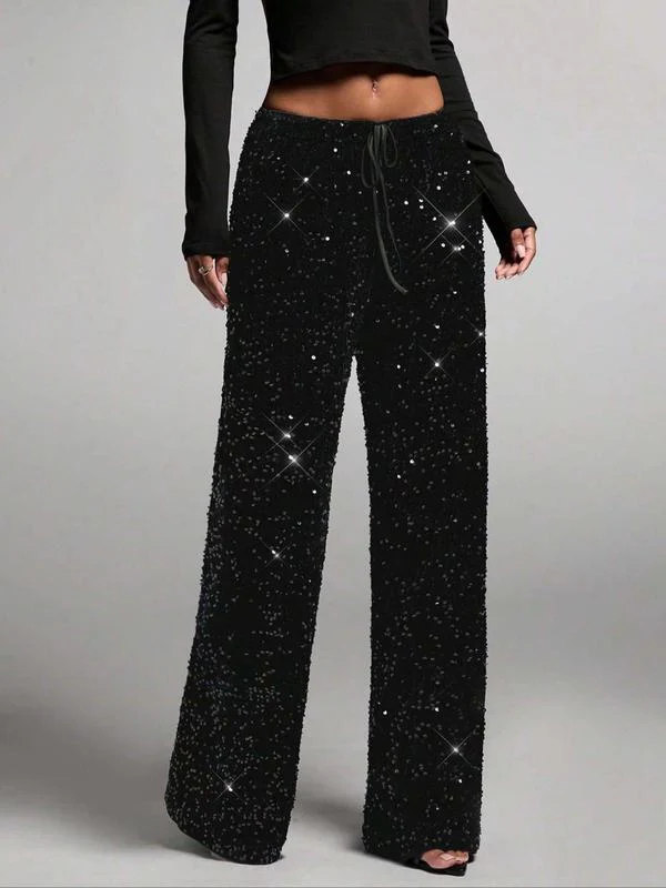 The AuraShimmer Sequin Trousers - Dazzling Sparkle, High-Waist Slimming Fit + 50% OFF - Image 5