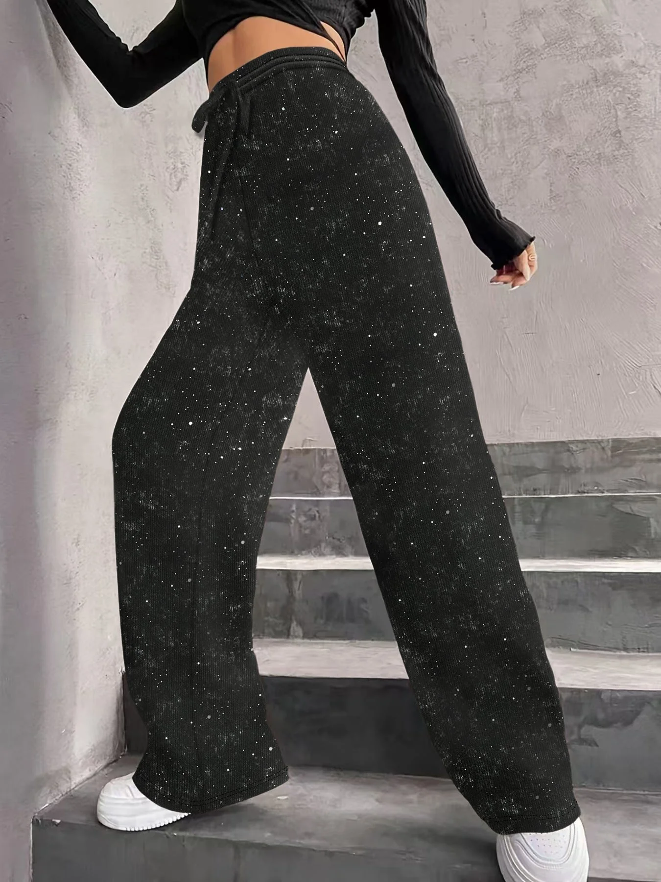 The AuraShimmer Sequin Trousers - Dazzling Sparkle, High-Waist Slimming Fit + 50% OFF - Image 8