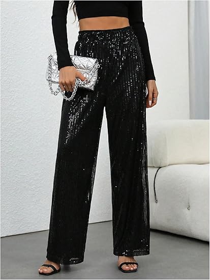 The AuraShimmer Sequin Trousers - Dazzling Sparkle, High-Waist Slimming Fit + 50% OFF - Image 9