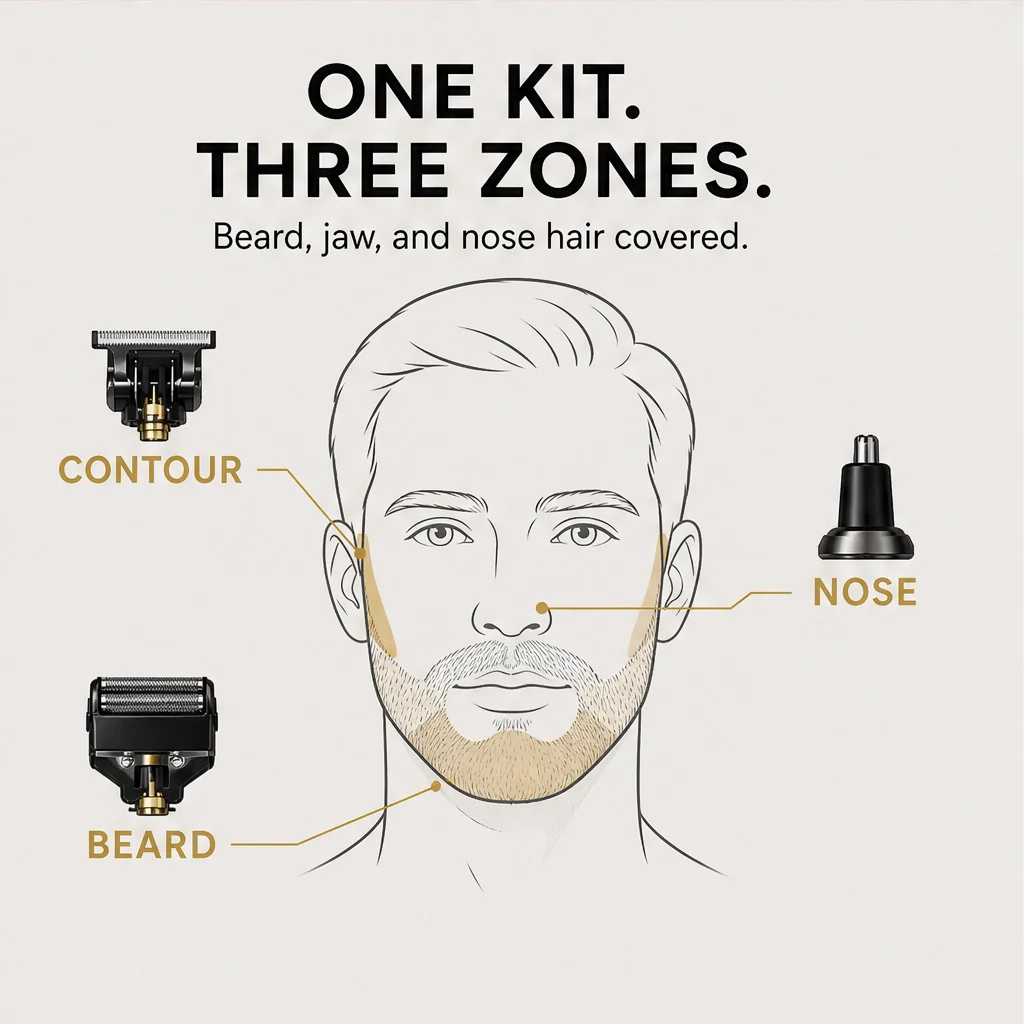 Edgecrest™ – 3-in-1 Beard, Shaver & Nose Trimmer Set with LED Battery Display + 50% OFF - Image 4