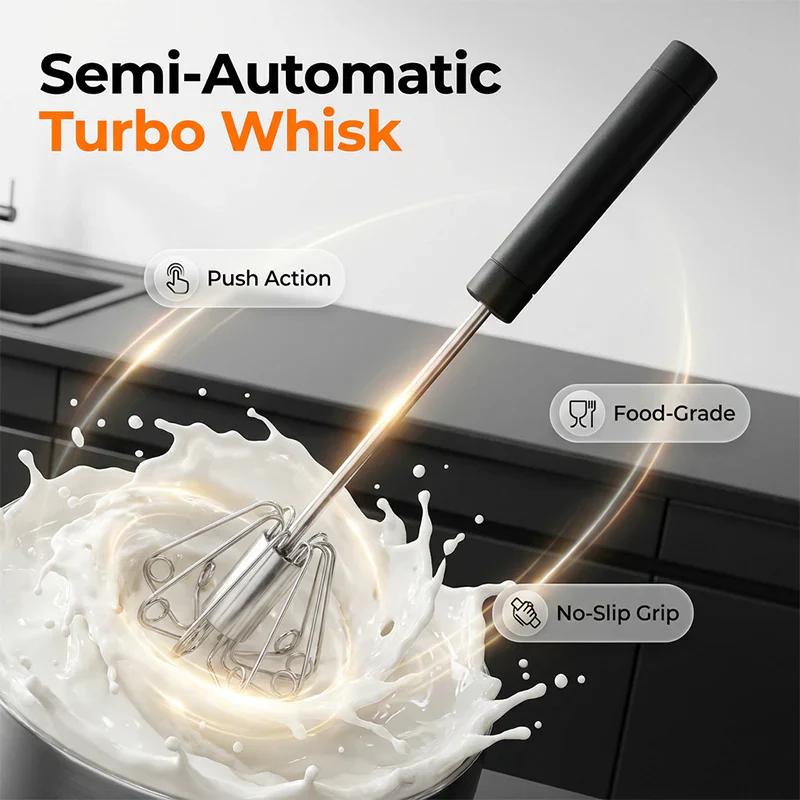 Frothwell – Push-Down Semi-Automatic Hand Egg Beater & Whisk + 50% OFF - Image 2