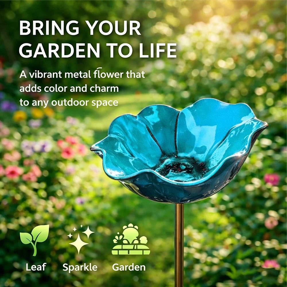 Bramblewell™ – Handmade Metal Flower Stake with Bird Bath & Pollinator Bowl + 50% OFF - Image 18