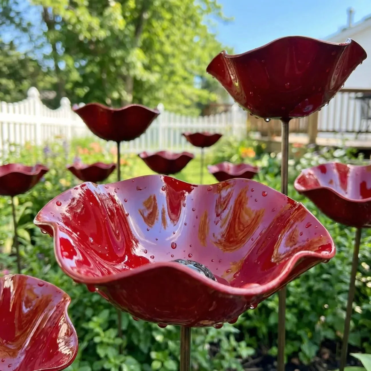 Bramblewell™ – Handmade Metal Flower Stake with Bird Bath & Pollinator Bowl + 50% OFF - Image 9
