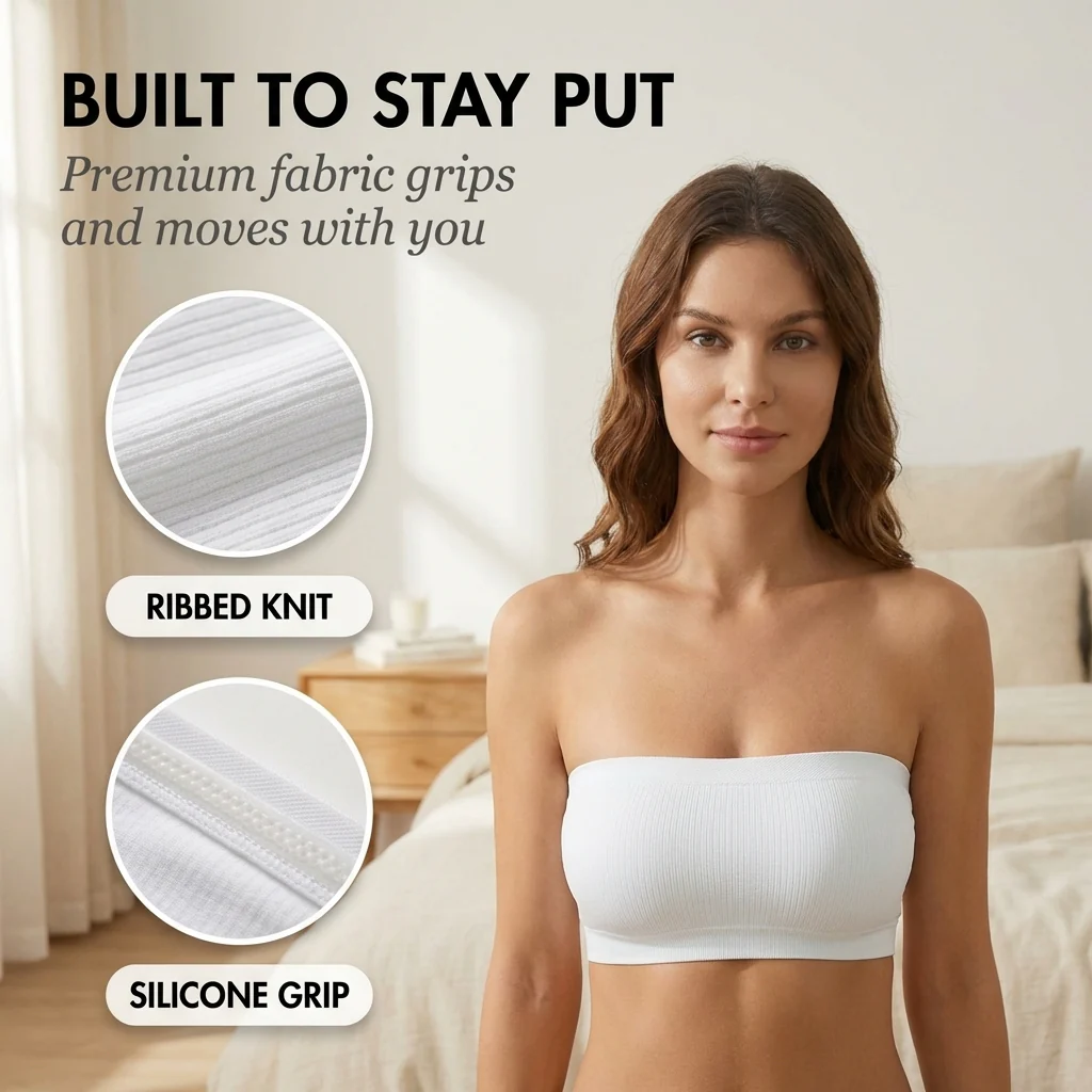 Bandora™ – Stay-Put Wireless Bandeau Bra with Silicone Grip & Removable Pads +50% OFF - Image 5
