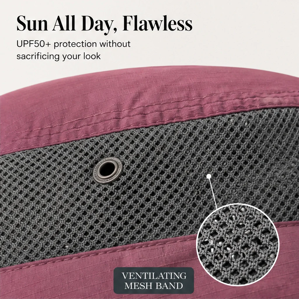 Solhaven™ – Packable Wide-Brim UPF50+ Sun Hat with Ponytail Hole + 50% OFF - Image 6