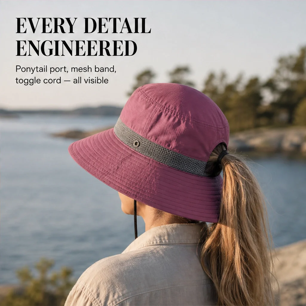 Solhaven™ – Packable Wide-Brim UPF50+ Sun Hat with Ponytail Hole + 50% OFF - Image 8