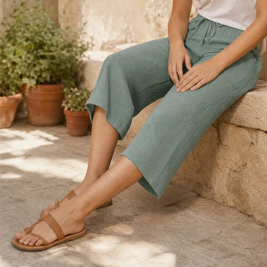 Marleigh™ – Breathable Linen-Blend Wide-Leg Summer Shorts with Adjustable Waist & Deep Pockets +50% OFF - Image 3