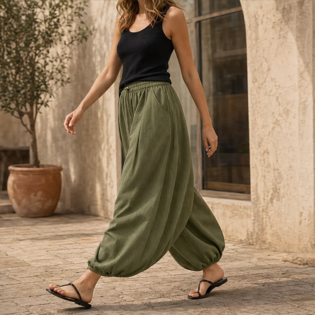 Drapelle™ – Pleated Lantern Trousers with Adjustable Waist & Deep Pockets + 50% OFF - Image 2
