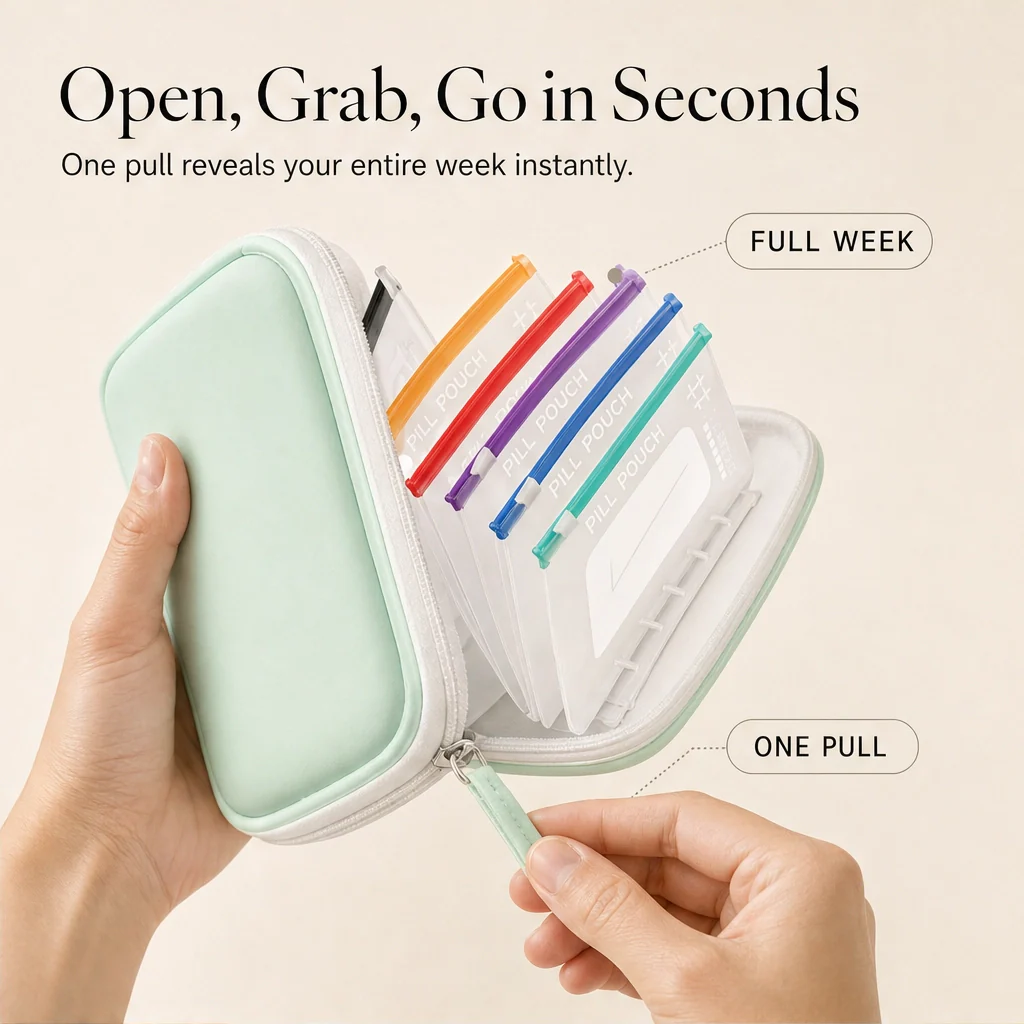 Apothene™ – Waterproof Binder Pill Pouch with 14 Color-Coded Daily Pockets + 50% OFF - Image 3