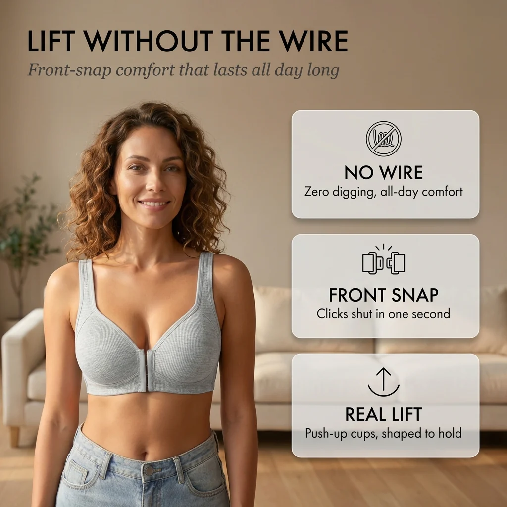 Velura™ – Wire-Free Front Closure Push-Up Bra, Seamless Comfort + 50% OFF - Image 4