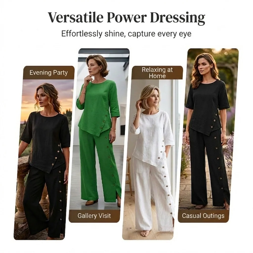 Drapelle™ – Asymmetric Drape Top & Wide-Leg Pants 2-Piece Set + 50% OFF - Image 16
