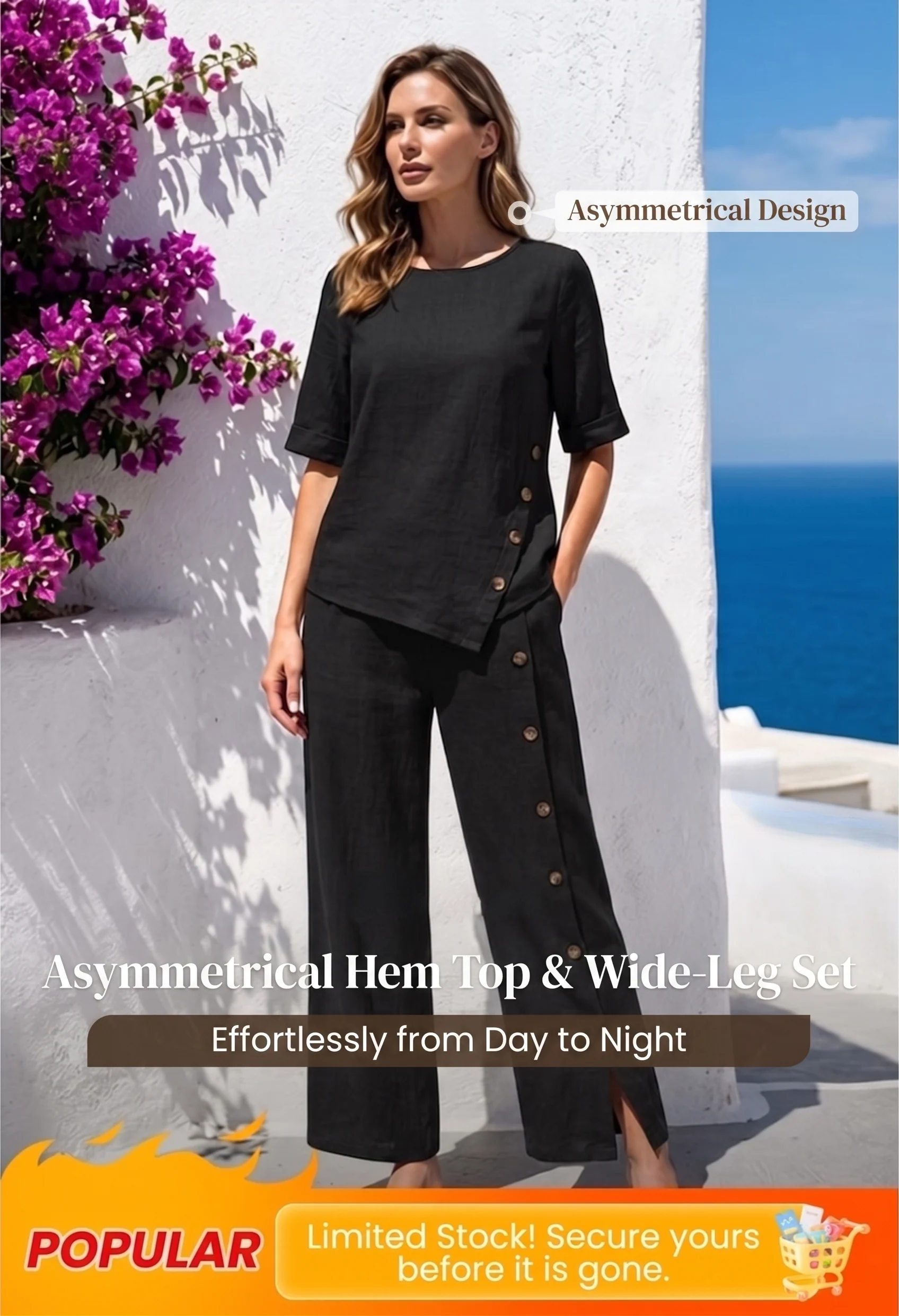 Drapelle™ – Asymmetric Drape Top & Wide-Leg Pants 2-Piece Set + 50% OFF - Image 17