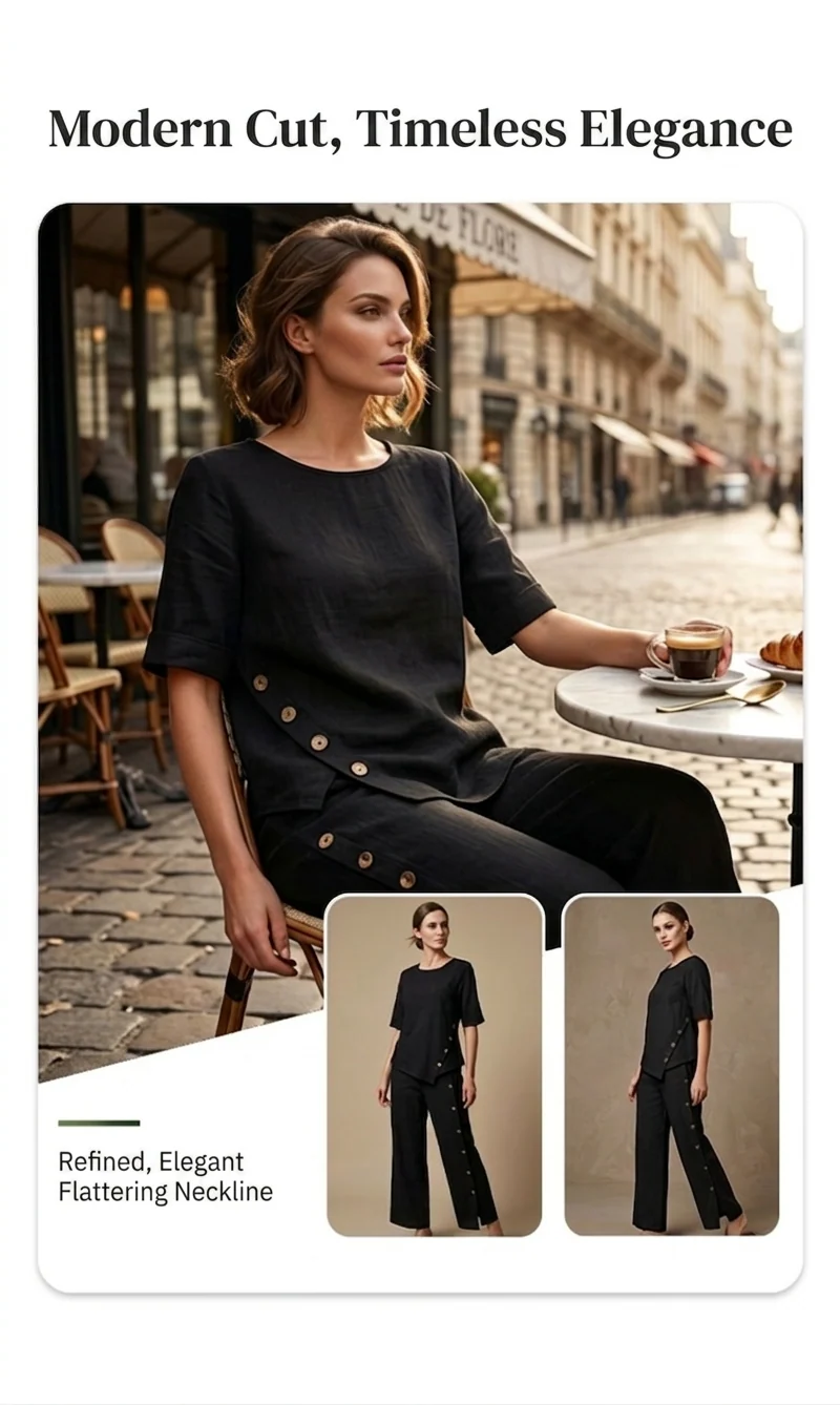 Drapelle™ – Asymmetric Drape Top & Wide-Leg Pants 2-Piece Set + 50% OFF - Image 19