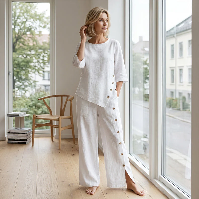 Drapelle™ – Asymmetric Drape Top & Wide-Leg Pants 2-Piece Set + 50% OFF - Image 4
