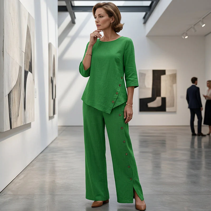 Drapelle™ – Asymmetric Drape Top & Wide-Leg Pants 2-Piece Set + 50% OFF - Image 5