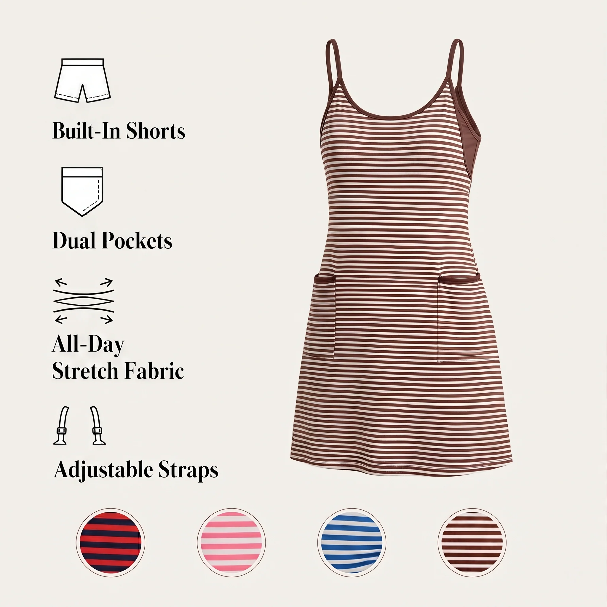 Marisol™ – Tummy-Control Tankini Swim Dress with Pockets & Built-In Shorts + 50% OFF - Image 11