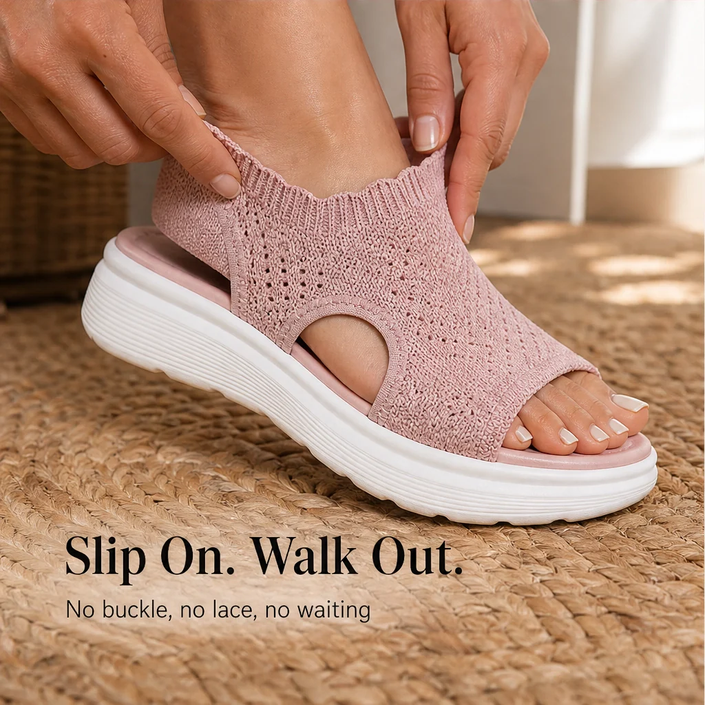 Airelle™ – Breathable Knit Cushioned Platform Sandals + 50% OFF - Image 2