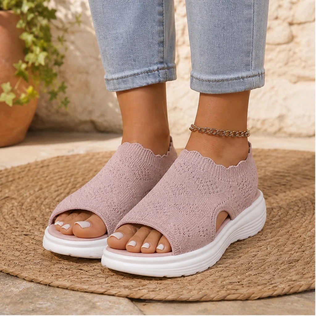 Airelle™ – Breathable Knit Cushioned Platform Sandals + 50% OFF - Image 8