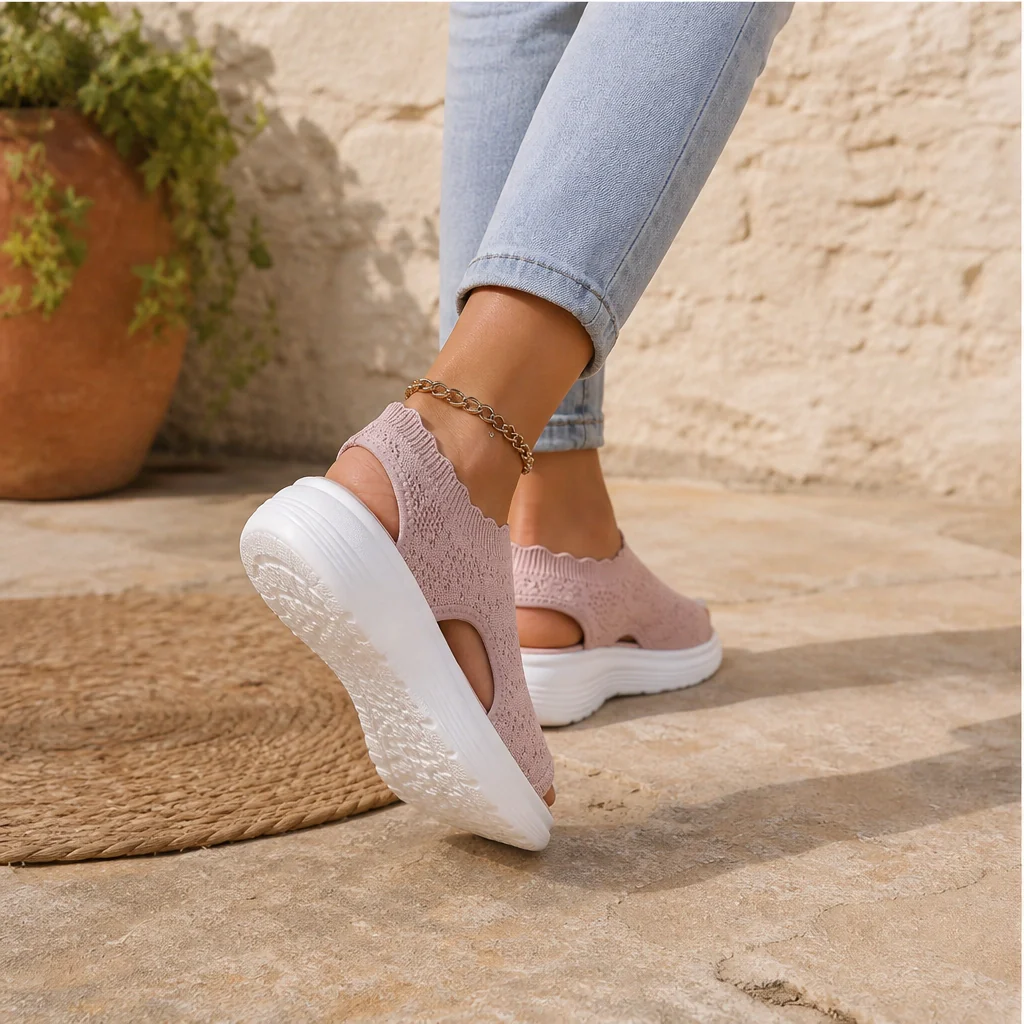 Airelle™ – Breathable Knit Cushioned Platform Sandals + 50% OFF - Image 9