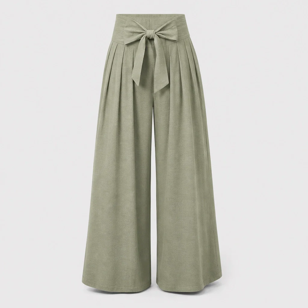 Velloria™ – High-Waisted Tie-Front Wide-Leg Pants with Pockets + 50% OFF - Image 11