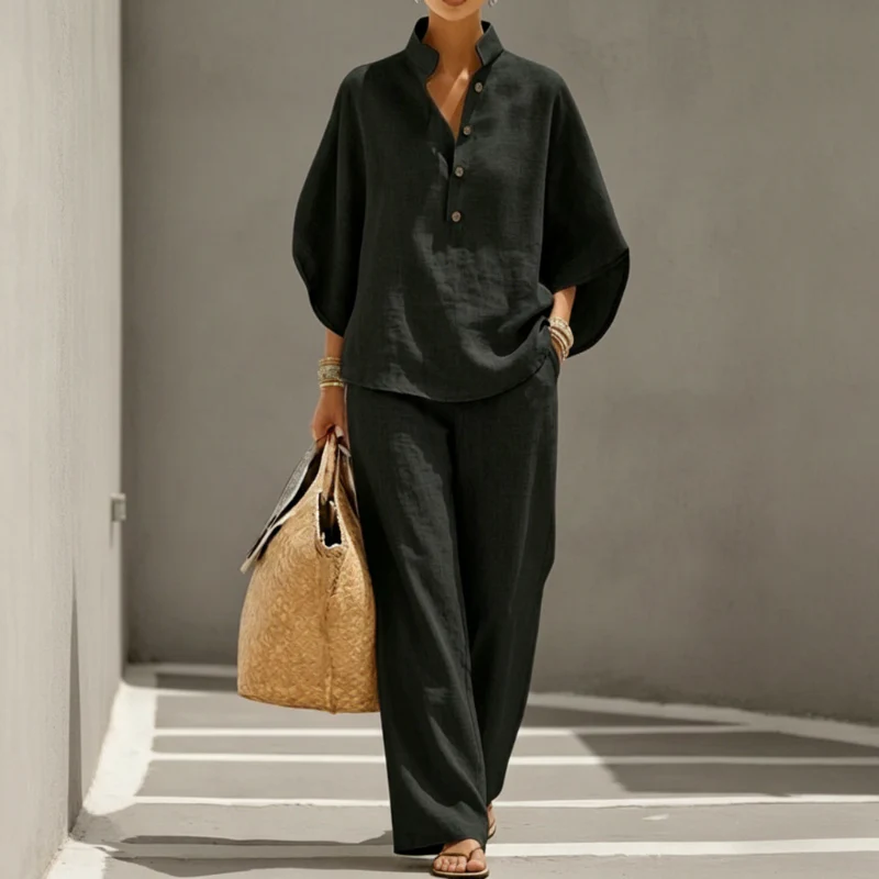 Drapelle™ – Stand-Up Collar Top & Wide-Leg Trouser Co-ord Set + 50% OFF - Image 18
