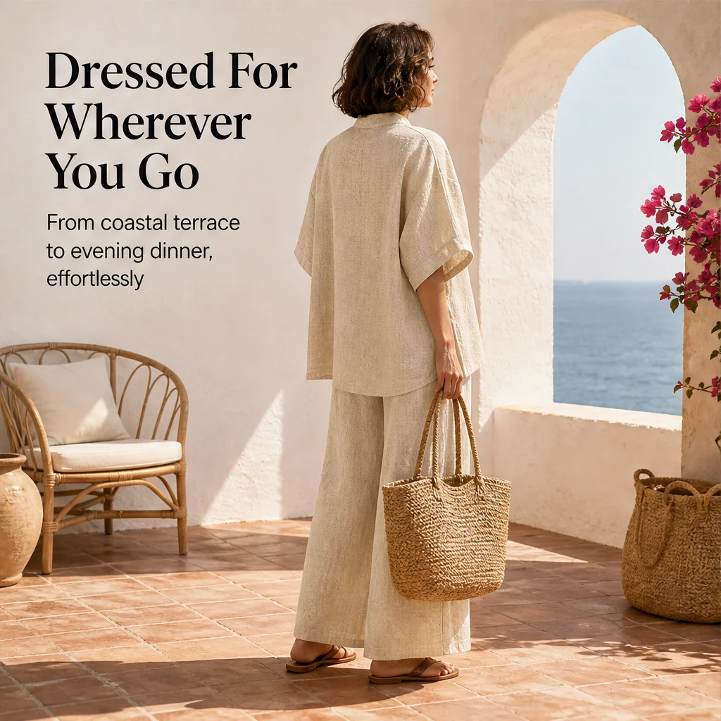 Drapelle™ – Stand-Up Collar Top & Wide-Leg Trouser Co-ord Set + 50% OFF - Image 4