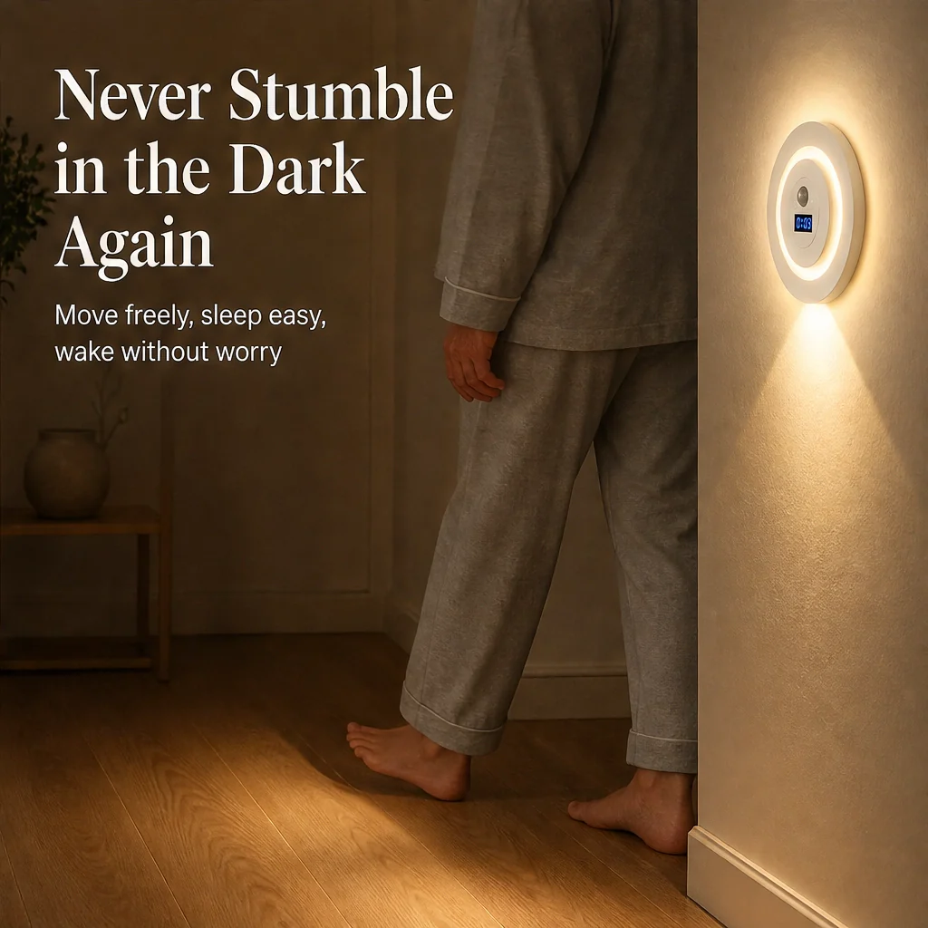 Duskell – Motion Sensor LED Night Light With Digital Clock & 3 Light Modes + 50% OFF - Image 7